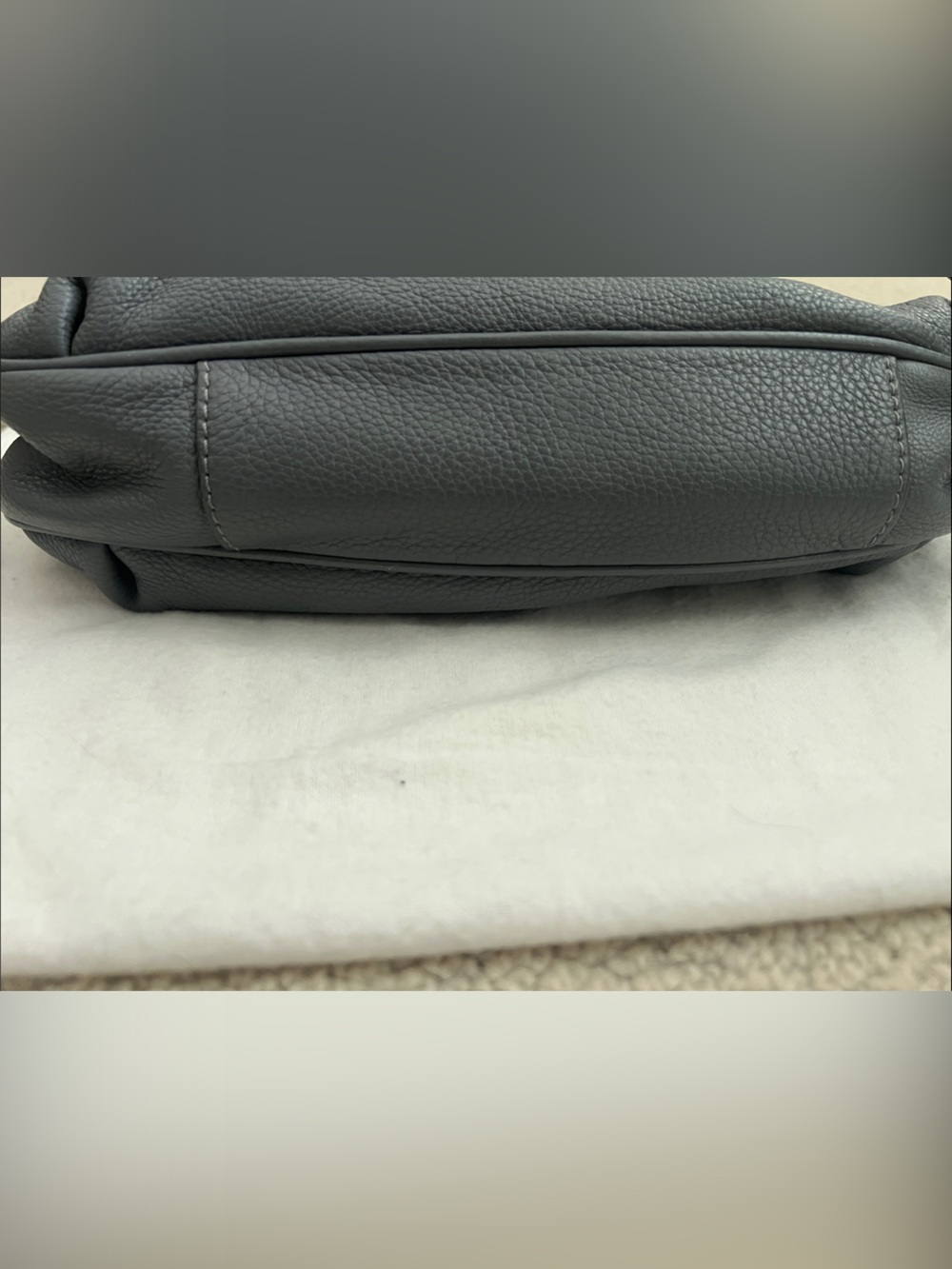 Marc by Marc Jacobs Gray Pebbled Leather Crossbody with Gold Hardware - Picture 8 of 8